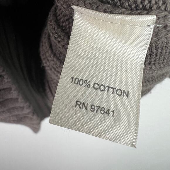 J. Jill Women's Small Brown Scoop Neck Ribbed Knit 3/4 Sleeve Cotton Sweater - Picture 5 of 6